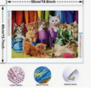 Preview: Diamond Painting Katzenfamilie